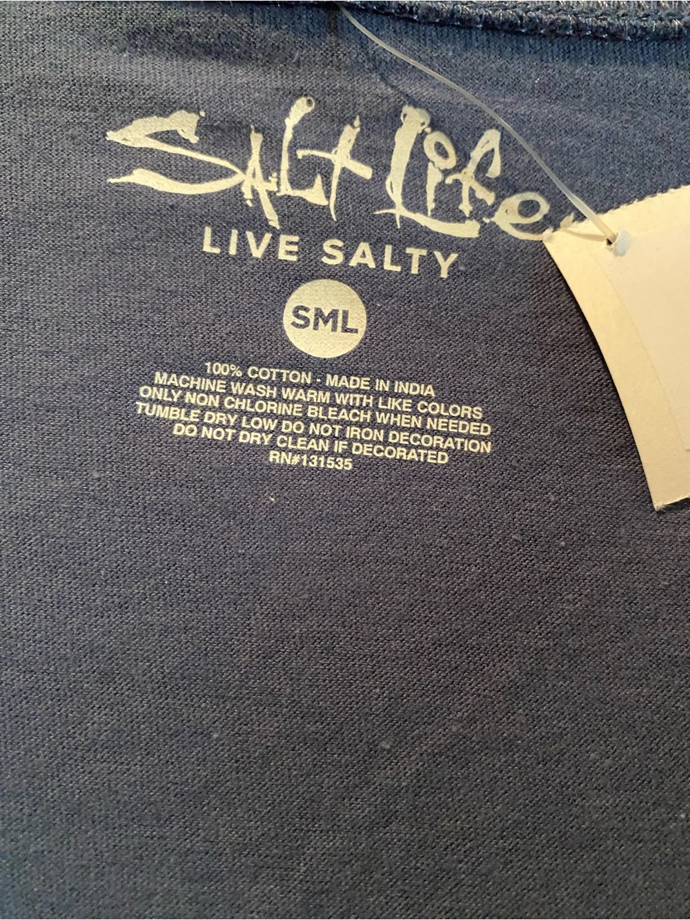 Salt Life Take It Easy Steel Blue Long Sleeve V-Neck T-Shirt NWT S - Picture 5 of 6